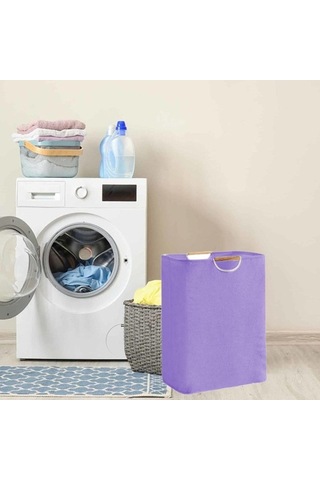 Pazly Suntek Çamaşır Sepeti Katlanabilir Çok Amaçlı Ev Banyo Dolap Mor Mor