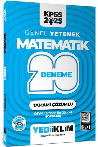 Yediiklim Yayınları 2025 Kpss Genel Yetenek Matematik Tamamı Çözümlü 20 Deneme