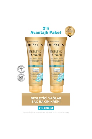 Bioxcin Besleyici Yağlar Saç Bakım Kremi 250 Ml 2 Adet