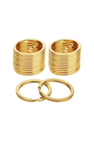 30 Adet Altın Renk 3 Cm Metal Anahtarlık Halkası