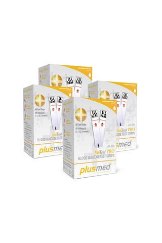 Plusmed Fasttest Kan Şekeri Ölçüm Çubuğu 4 Kutu 50'li