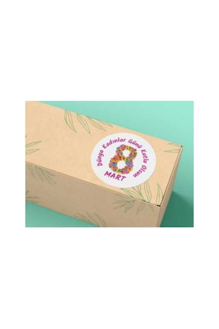 Dünya Kadınlar Günü Kutlu Olsun Etiketi Yuvarlak Mat Çıkartma Round Sticker 4 Cm 40 Adet Çok Renkli