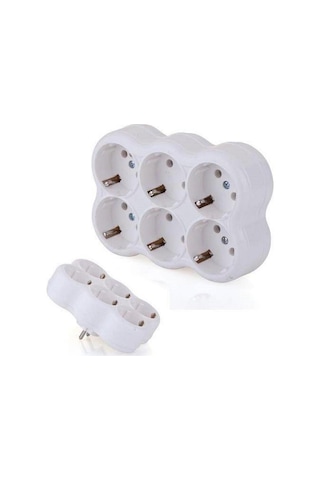 6'Lı Üçlü Priz Kablosuz Golyat Priz Çoğaltıcı Topraklı Çoklayıcı