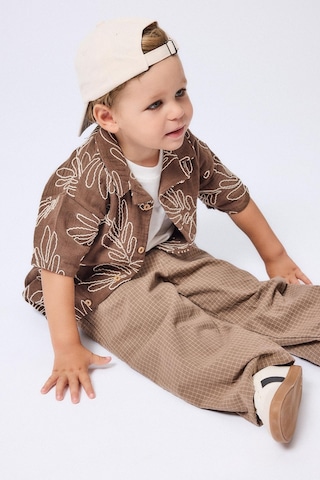 Defacto Baggy Fit Beli Lastikli Cepli Düz Paça Kareli Pantolon Erkek Bebek I1370a526aubn560 Kahve-bn560