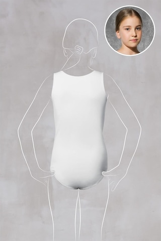 Doreanse Kız Çocuk Beyaz Modal Geniş Yaka Sıfır Kol Body 450