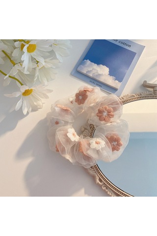 Fransız Peri Mesh Scrunchies Elastik Scrunchy Kalın Bağırsak Saç Halkaları Kızlar İçin Saç Aksesuarları Blue