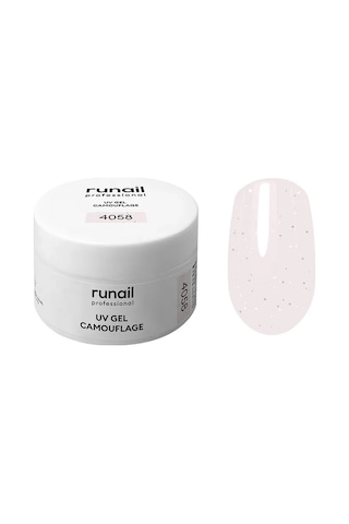 Runail Professional Protez Tırnak Jeli Uv Builder Gel Silver Porcelain Simli Açık Pembe 15gr. 4058