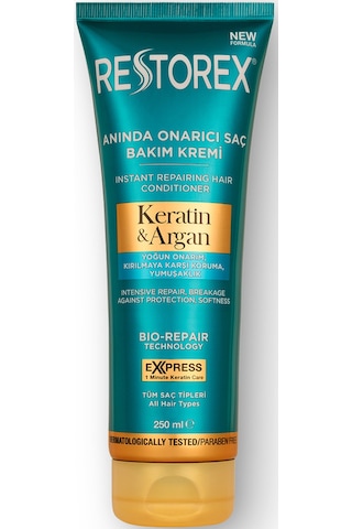 Restorex Keratin & Argan Onarıcı Saç Bakım Kremi 250 Ml - Yıpranmış Ve Hasar Görmüş Saçlar