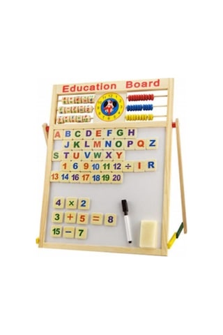 Çocuk Manyetik Yazı Tahtası Ahşap Eğitim Türkçe Matematik Öğrenme