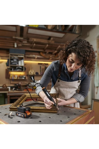 Worx WX739 MakerX 20Volt 2.0Ah Kömürsüz Profesyonel Kalem Tipi Devir Ayarlı Gravür Seti + 34 Parça Aksesuar