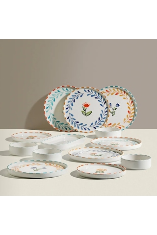 Nehir Summer Flowers 6 Kişilik 13 Parça Seramik Kahvaltı Takımı Diğer