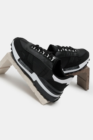 Tonny Black Kalın Termo Taban Yazı Detaylı Retro Stil Günlük Unisex Siyah Beyaz Spor Ayakkabı Tbhkn005 Siyah Beyaz