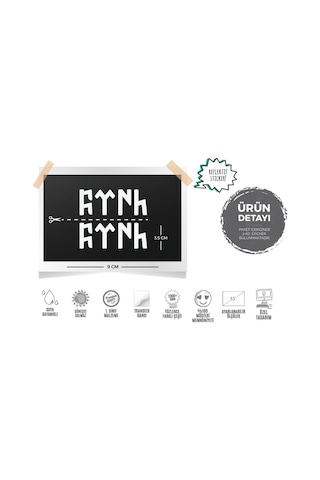 Bay Etiket Rfhlm70 Reflektif Gokturkce Turk Yazisi 2'Li Set