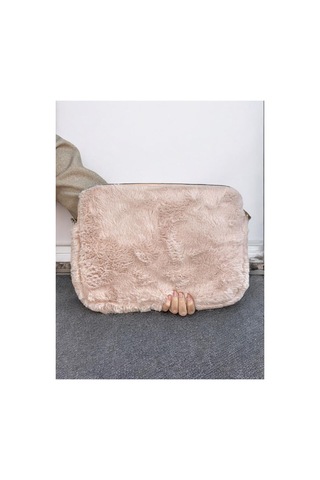 Plush Studıo 13-13.3-14 Inch Peluş Macbook, Laptop Çantası, Pudra Toscase Askısız 36x26cm Pembe Pembe
