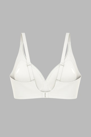 Cottonhill Seamless Bra - Slight Krem Lazer Kesim Dikişsiz Dilim Detaylı Balensiz Kadın Sütyen Krem