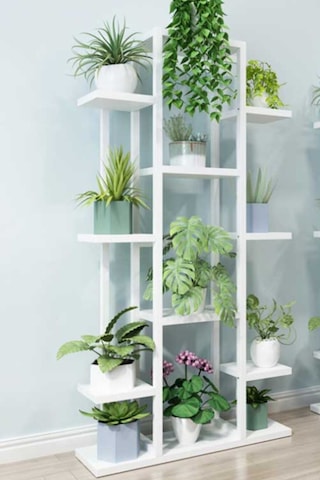 Mion Metal/ahşap Saksılık&çiçeklik Beyaz Diğer