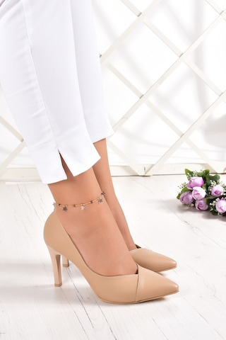 Erkan Saçmacı Veronica Ten Vegan Sivri Burun İnce Topuklu Stiletto Ayakkabı