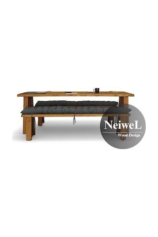 Neiwel Tier Doğal Ahşap Banklı Toplantı Masasıı x 80 x 200 Açık Ceviz