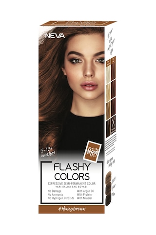 Neva Color Flashy Colors Yarı Kalıcı Saç Boyası Honey Brown / Bal Kahve 100 ML