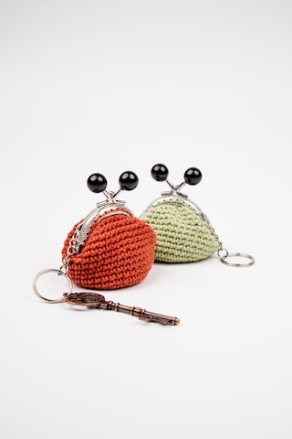 Fabric Craft Bag Mini Bozuk Para Cüzdanı Anahtarlık Klipsli Kiremit