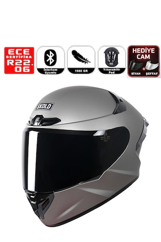 Skold Rapid Kapalı Kask Ece-22.06 Titanyum Gri