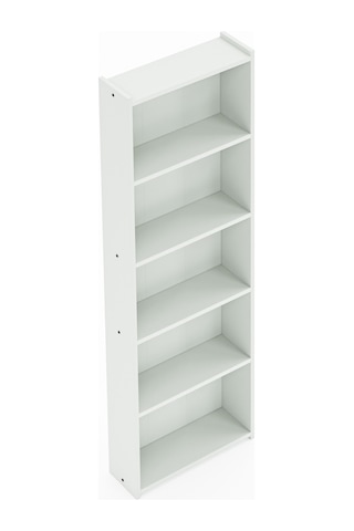 Kts2 Modern Kitaplık / 5 Raflı - 60x180 Cm - Beyaz