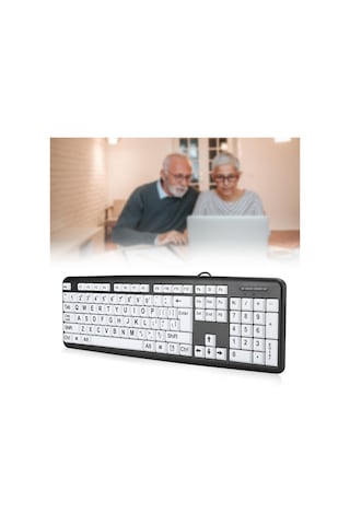 Yaleker Kablolu Usb Gençlerin Klavyesi Büyük Harfli Göz Koruyucu 104 Tuşlu Dayanıklı Abs Malzeme Siyah Masaüstü Dizüstü Bilgisayarlar İçin