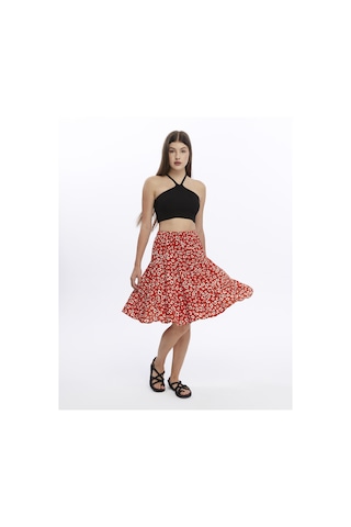 Vera Midi Boy Şort Etek-3232 Çok Renkli