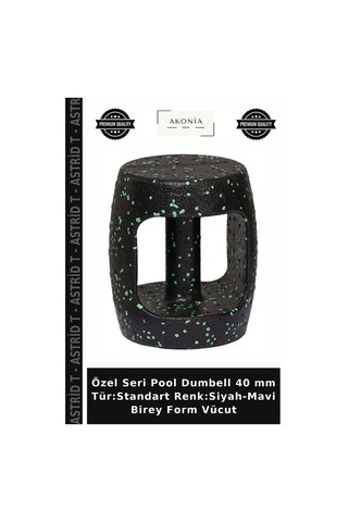 Özel Seri Pool Dumbell 40 Mm Tür:standart Renk:siyah-mavi Birey Form Vücut Siyah - Mavi
