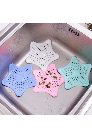 Vakumlu Yıldız Süzgeç Silikon Lavabo Küvet Gider Süzgeci