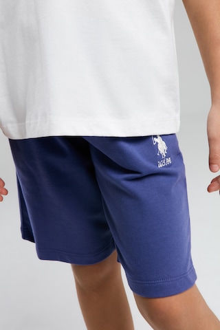 U.s. Polo Assn. 2070 %100 Pamuk Cepli Kız Çocuk Şort Pijama Takım Beyaz
