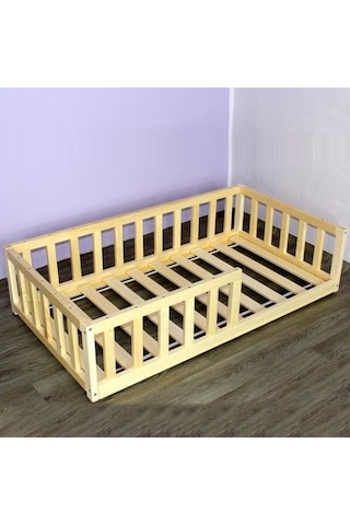 Markaawm Markaawm Montessori Çocuk Yatak Doğal Çam Karyola Yelken