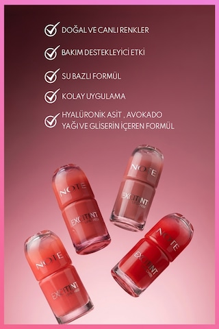 Excitint Lip & Cheek Dudak ve Yanak Renklendirici Tint Likit Allık - 20 Nude Harmony