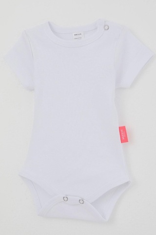 Breeze Kız Bebek Çıtçıtlı Kısa Kollu Zıbın Body Basic 0-9 Ay , Beyaz