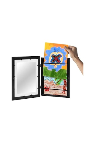 Tongxida Ahşap Çocuk Sanat Çerçeveleri Manyetik Ön Açık Çerçeve Poster Fotoğraf Çizim Resimleri Çizimler Beyaz