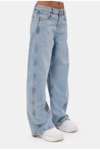 it's basic Kadın Kot Rengi 4s6-3 Low Rise Barrel Fit Özel Tasarım Denim Jean