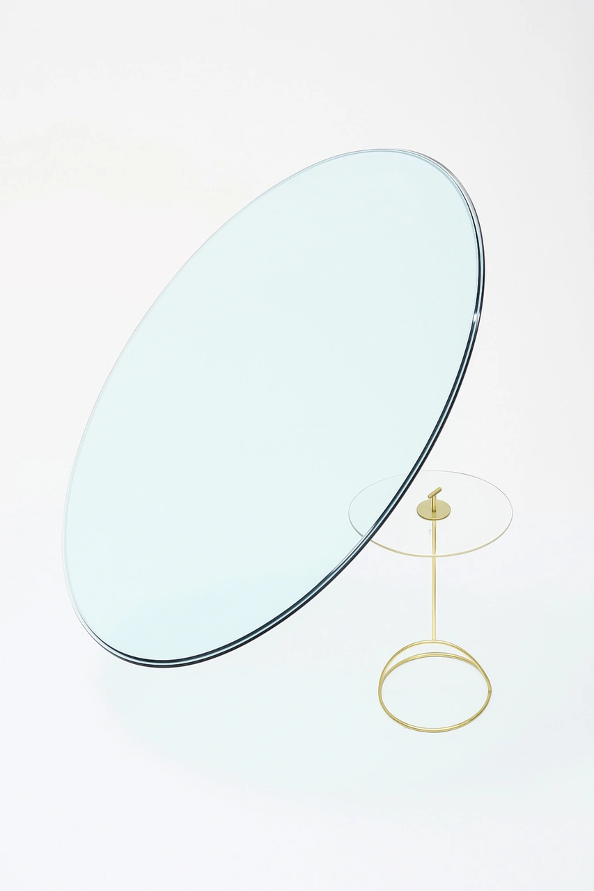 "yuvarlak Temperli Cam Masa Üstü Şeffaf Dayanıklı Cam Tabla Lüks Ve Modern Tasarım" Beyaz