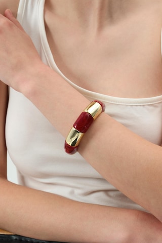 Bordo Gold Detaylı Bileklik