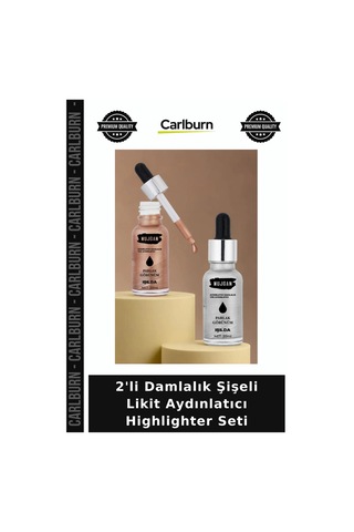 Özel Üretim Makyaj Işıltılı Parlak Kozmetik 2'li Damlalık Şişeli Likit Aydınlatıcı Highlighter Seti Diğer