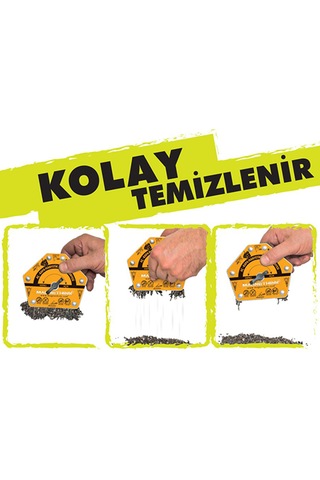 Magnethink Manyetik Kaynak Gönyesi Güçlü Mıknatıslı Aç Kapa Özellikli 6 Açılı Kolay Temizlenebilen Turuncu 1 Adet