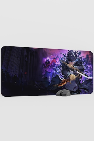 Solo Leveling Anime V2 - 90x40 Xxl Gaming Kauçuk Kaymaz Taban Mouse Pad Fare Altlığı