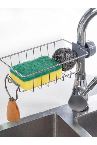 Lunext Lavabo Musluğu İçin Sünger Tutucu 418848475 Gri