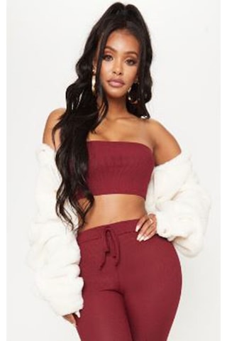 Rooted-kadın Straplez Tube Top Astarsız Bordo