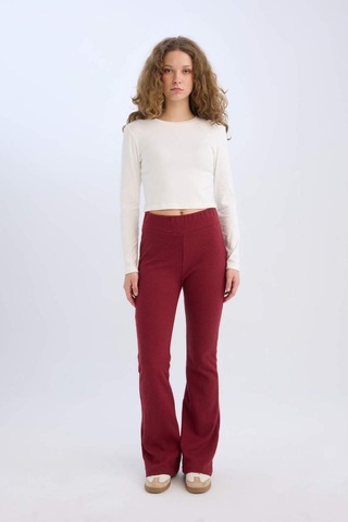 DeFacto Wide Leg Geniş Paça Esnek Belli Uzun Boy Pantolon E4387AX24WNBR248 Bordo