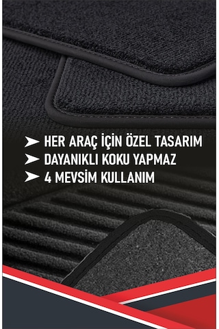 Volkswagen Passat B8 2015 Ve Sonrası Uygun Özel Kesim Siyah Velur Halı Paspas