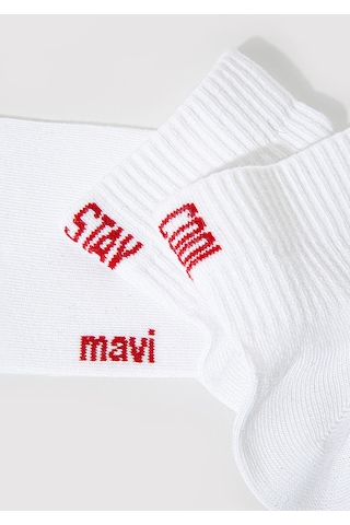 Mavi - Beyaz Soket Çorap 0911605-620 Beyaz