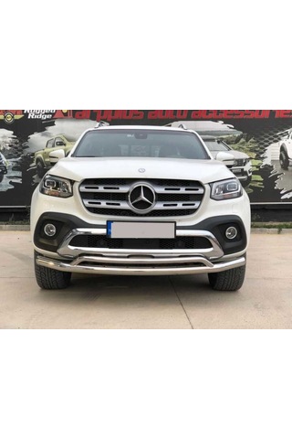 Mercedes X-class Off Road Tampon Koruma Demiri Krom Çiftli Bıyık 2017+ Pst17