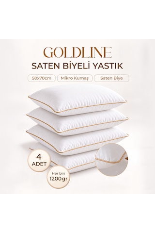 4'lü Gold Line Nano Jel Yastık 1200 Gr Beyaz-  Gold