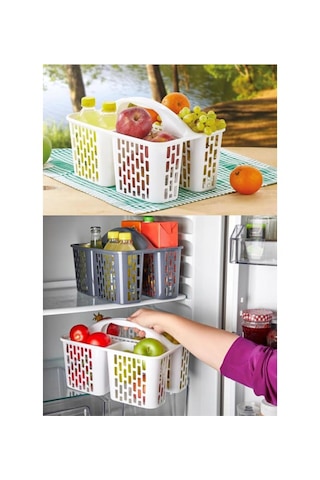 Bölme Düzenleyici Sepet Divided Organizer Basket Beyaz