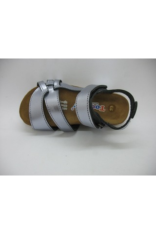 Toddler 01223 Doğal Deri Mantar Taban Füme Sandalet 21-25 Füme